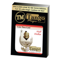 Pièce à travers la carte (demi-dollar ou 2 euros)