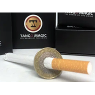 Cigarette à travers la pièce de 1 euro, de Tango