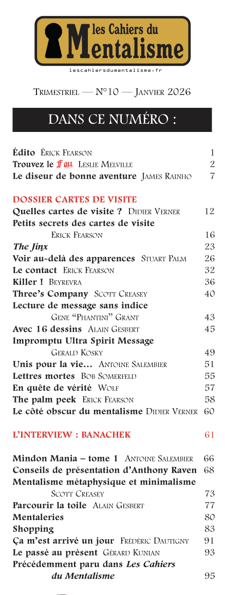 cahiers du mentalisme