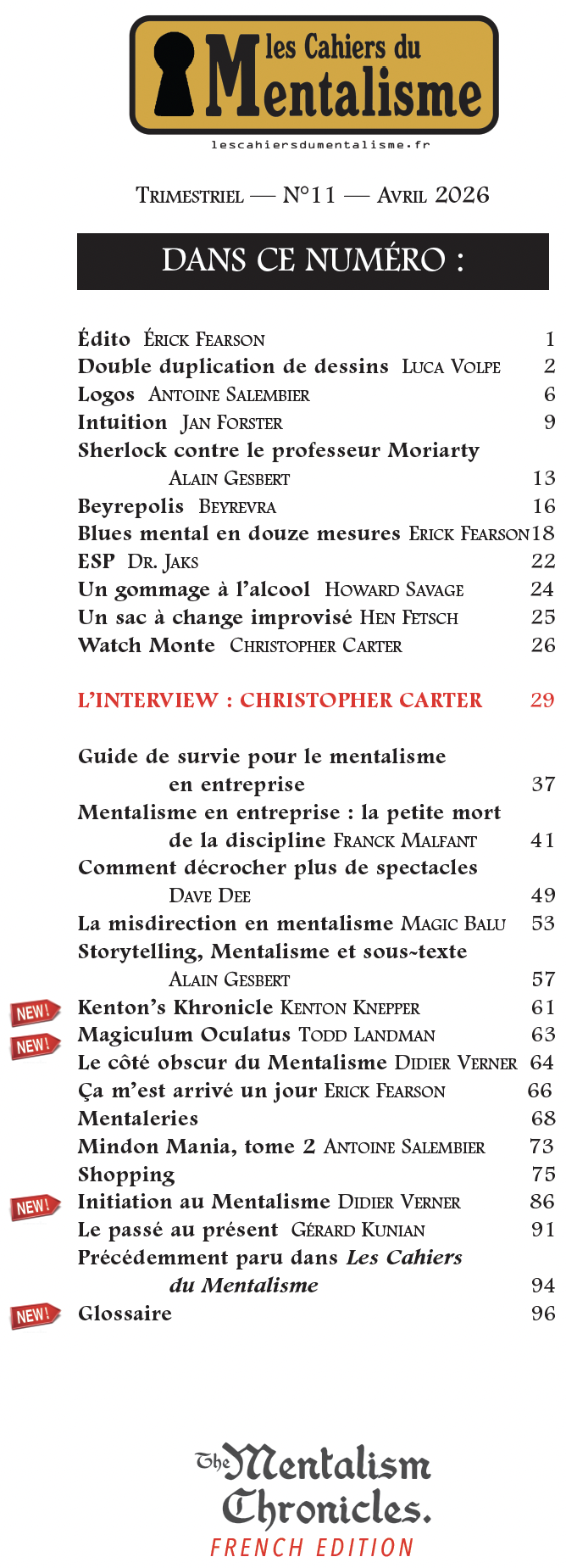 Cahiers du Mentalisme