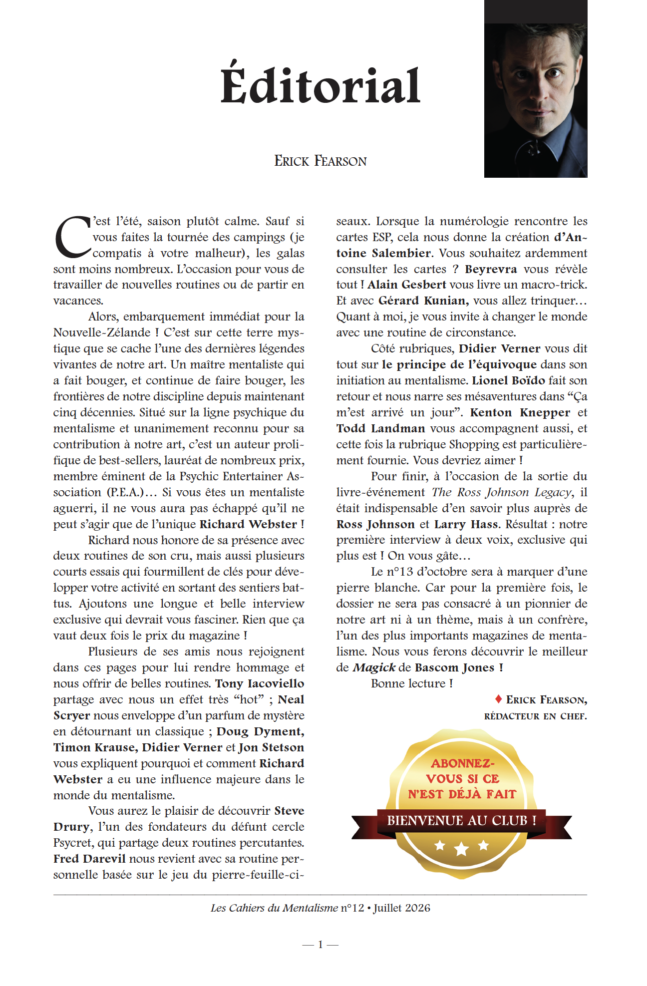 les cahiers du mentalisme