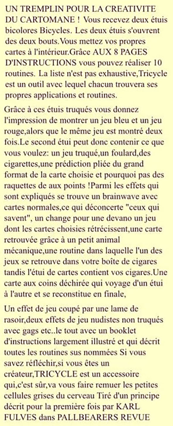 tricycle de jean merlin